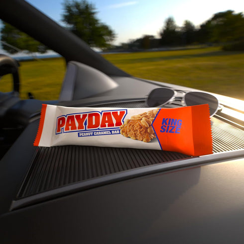3.4 oz (18 Count) PAYDAY Peanut Caramel King Size, Candy Bars