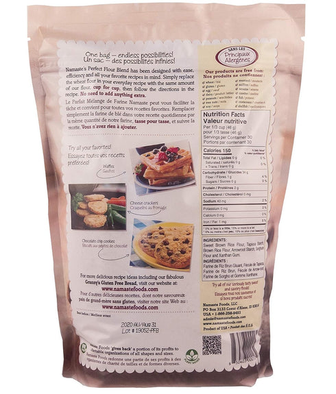 Namaste Foods 48-Ounces , Gluten Free Perfect Flour Blend, - Allergen Free