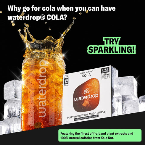 Pack, 36 Count Waterdrop Hydration Cubes With Vitamin C, B Vitamins & Electrolytes, Cola Flavor Electrolyte Variety