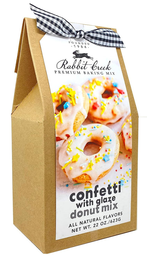 Rabbit Creek Confetti Donuts Mix, With Frosting Glaze Included, Baked Donuts, Not Fried