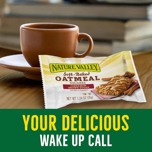 20 24.8 oz Nature Valley Soft Baked Oatmeal Squares, Cinnamon Brown Sugar, Bars