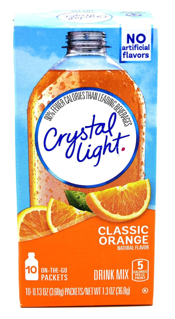 Crystal Light On The Go Packets, Classic Orange With Vitamin C and