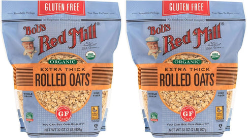 Bob's Red Mill Gluten Free Organic Thick Rolled Oats, 32 Oz (Pack