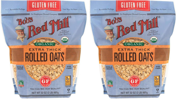 Bob's Red Mill Gluten Free Organic Thick Rolled Oats, 32 Oz (Pack