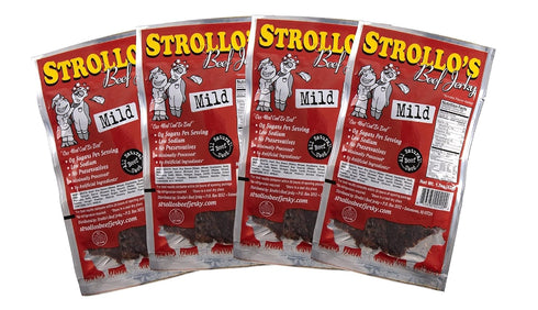 Strollo's Beef Jerky Strollos Beef Jerky Snack Packs - Mild 4 Pack - 1.5 oz