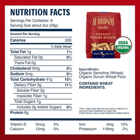16 oz Barilla Al Bronzo Organic Penne