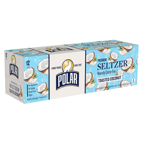 12oz 12 pack Polar Seltzer Water Toasted Coconut Can