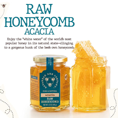 Pure Acacia Honey in Hex Jar by Savannah Bee Company