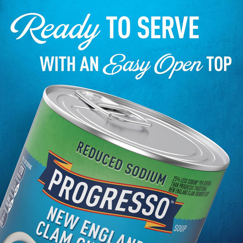 18.5 oz Progresso New England Clam Chowder, Reduced Sodium Canned Soup