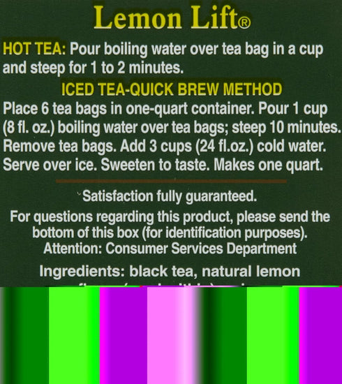 20 Count (Pack 3) Bigelow Lemon Lift Tea Bags