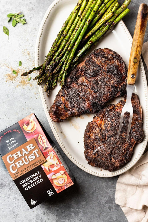 Char Crust Dry Rub Seasoning, Original Hickory Grilled and Roasted Garlic Peppercorn, Holiday Cooking Pack, 4 oz (Pack