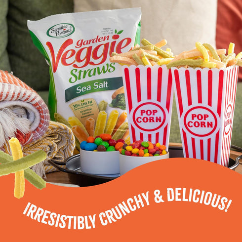 1 Oz (Pack 24) Sensible Portions Garden Veggie Snacks - Veggie Straws, Gluten Free, Snack Size Sea Salt