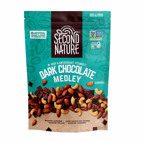 Second Nature Dark Chocolate Medley Trail Mix, 4.5 oz. Resealable Pouch (Pack