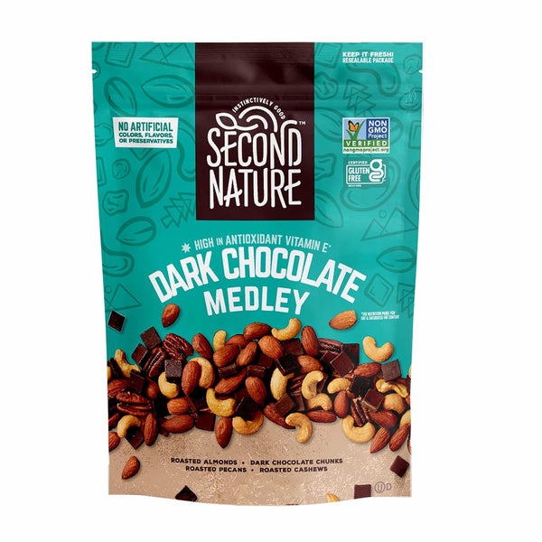 Second Nature Dark Chocolate Medley Trail Mix, 4.5 oz. Resealable Pouch (Pack