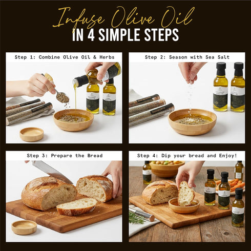 Set Pack 4 3 Set 8 Infused Olive Oil Gift Variety - Flavored Olive Oil Extra Virgin, Spice Flavorful Infusion Blends
