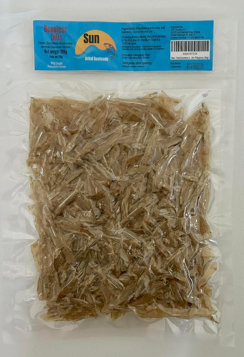 Sun dried seafoods 200g Dried boneless Anchovies/Dried Boneless Dilis, Dried Fish, Wild Caught, Chemical Free