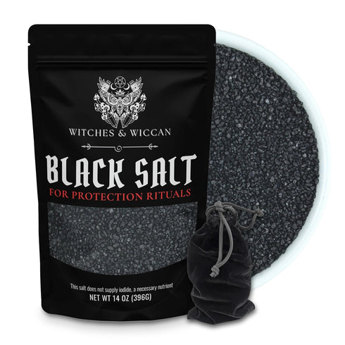 Black Salt for Protection Rituals & Wiccan Spells, Handcrafted Negative Energy Protection