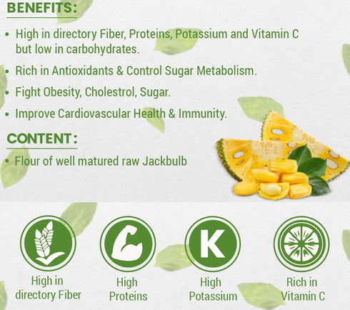 Rens Farms Jackbulb 250 Pack 1 Well Matured Green Jackfruit Flour Gluten Free, Raw Jack Fruit Powder Grams