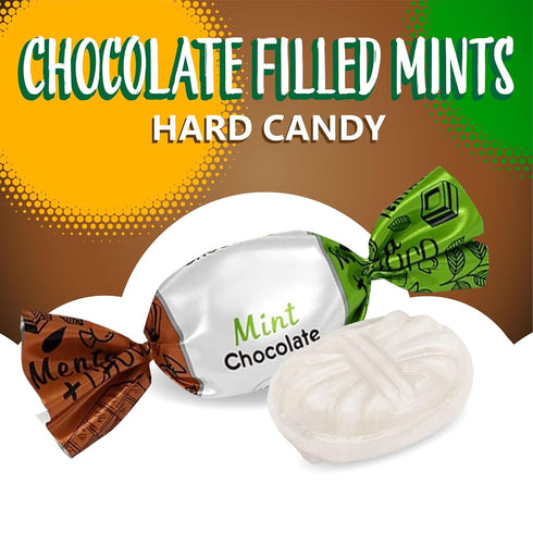 2 165 Arcor Chocolate Filled Mints Candy | Pound Bag | Individually Wrapped Chocolate Mint Hard Candy | Old Fashioned