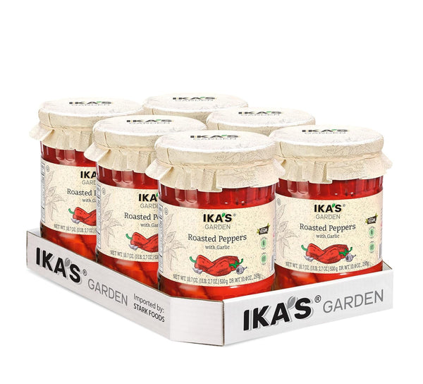 Ika's Garden Roasted Peppers with Garlic, 18.7 Ounces (Pack of 6)