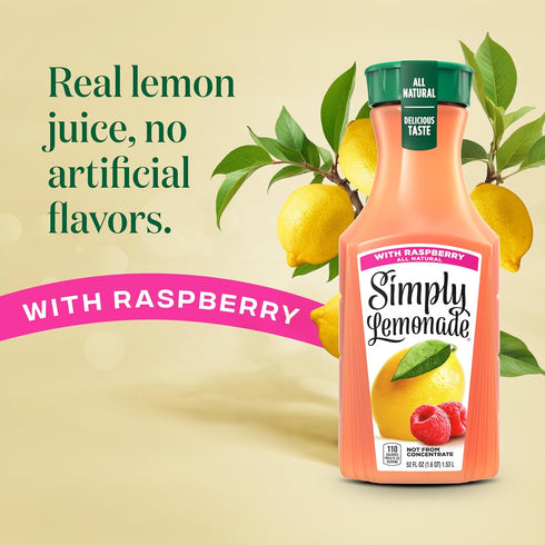 52 Oz Simply Lemonade with Raspberry All Natural, Fl Bottle
