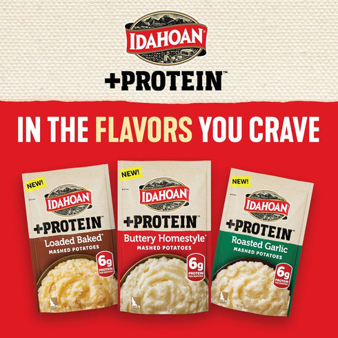 100% 4 4.6 (Pack 10) Idahoan Buttery Homestyle +Protein Mashed Potatoes, Naturally Gluten-Free, Real Idaho Potatoes