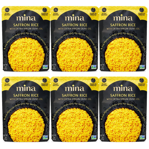 Mina Saffron Rice, Yellow Rice, With Extra Virgin Olive Oil, Ready to