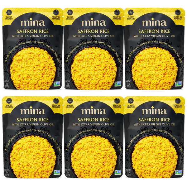 Mina Saffron Rice, Yellow Rice, With Extra Virgin Olive Oil, Ready to