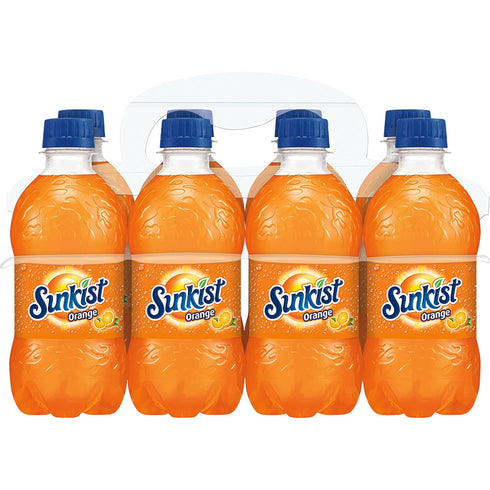 Sunkist 12 oz 8 pack Orange Soda, fl bottles