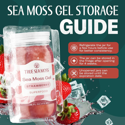 Pack 1) TrueSeaMoss Wildcrafted Irish Sea Moss SuperFood - Made with Premium Sea Vegetables - Vegan-Friendly, Supports