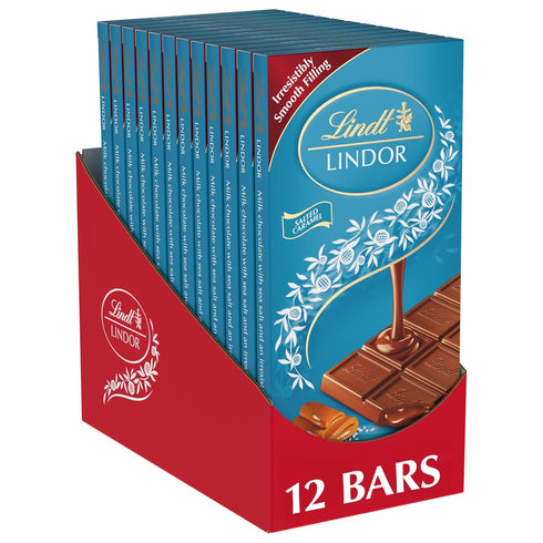 Lindt LINDOR Salted Caramel Milk Chocolate Truffle Bar, Easter Chocolate Candy Bar