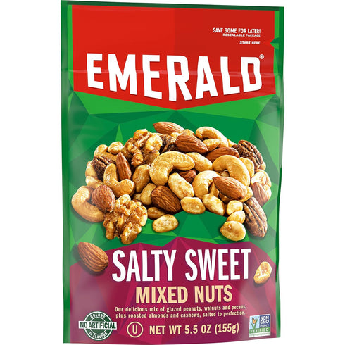 5.5 Oz (Pack 2) Emerald Nuts, Salty Sweet Mixed Nuts