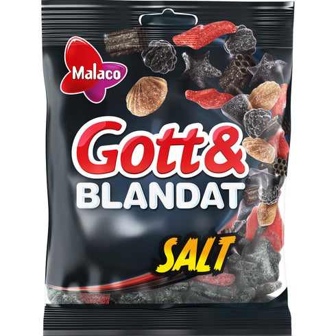 Cloetta Malaco Gott & Blandat Salt, Mixture of soft salted liquorice and jelly