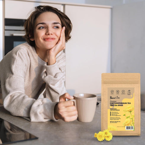 KHWANS TEA Chrysanthemum Flower Tea Premium Herbal Tea, Caffeine-Free, Sun-Dried Flowers, Soothing Aroma, Perfect