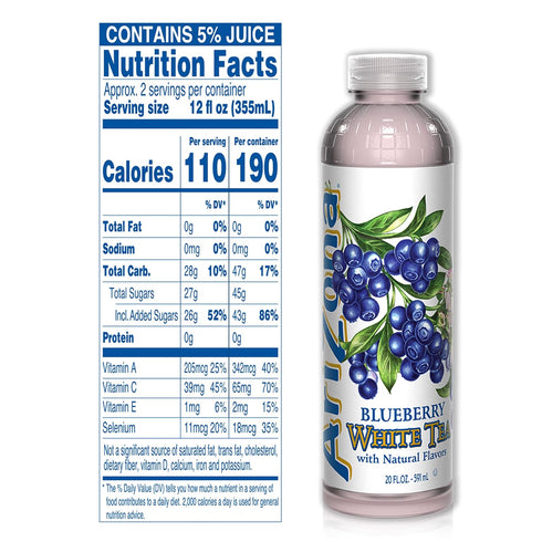 20 Oz, Pack 24 AriZona Premium Brewed Blueberry White, Fl