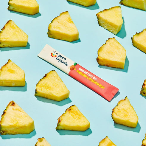 6.2oz (12 Count) Pure Organic, Layered Fruit Bars, Pineapple Passionfruit, Gluten Free and Vegan Fruit Snacks, Box