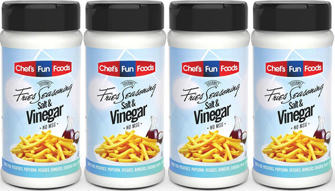 Gourmet Fries Seasoning Salt & Vinegar Bottle 12 Oz, (4 Pack)