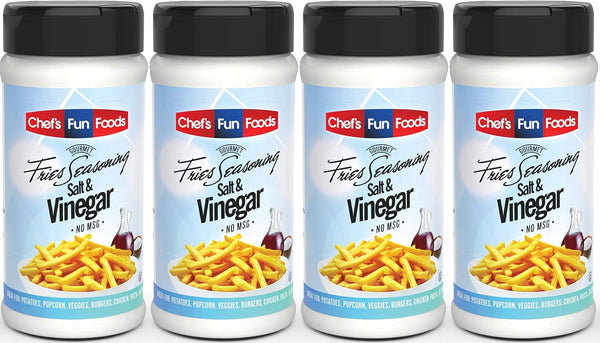 Gourmet Fries Seasoning Salt & Vinegar Bottle 12 Oz, (4 Pack)
