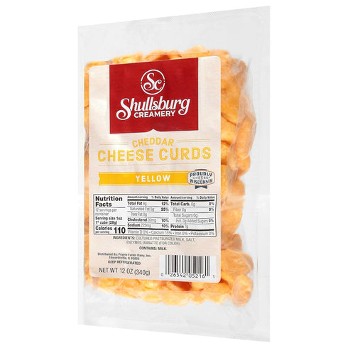 Shullsburg Creamery 12 oz. - Fresh Yellow Cheddar Cheese Curds