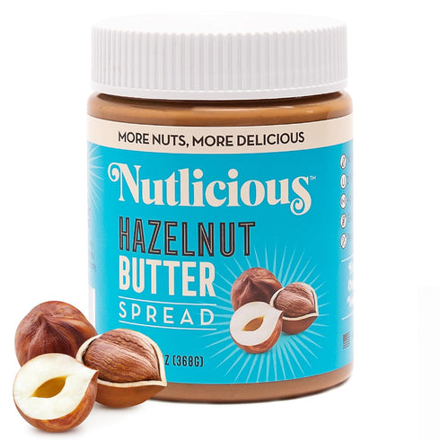 NUTLICIOUS Hazelnut Butter Spread (13 oz), Spreadable Roasted Hazelnuts with Silky-Smooth Texture,