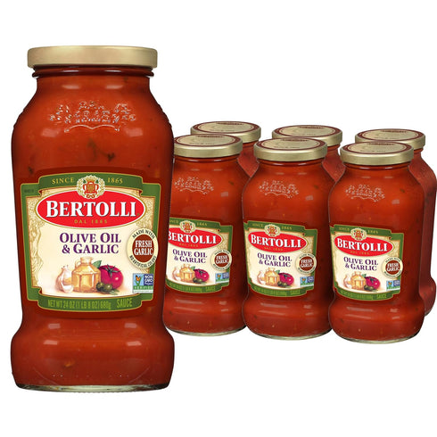 Bertolli Pasta Sauce with Olive Oil and Garlic, Spaghetti Tomato Sauce, 24