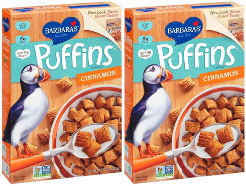 Barbara's Barbaras Puffins Cinnamon, 10 oz, 2pk