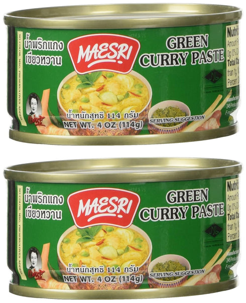 Maesri Thai Green Curry Paste - 4 oz x 2 cans