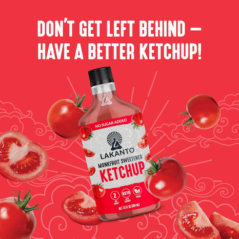 (13 Oz) Lakanto Sugar Free Ketchup - Sweetened With Monk Fruit Sweetener, Perfect For Burgers, French Fries, Keto