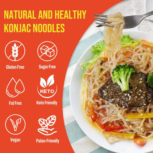 (12 (8 Packs) 5 KONJOY Konjac Jelly & Spaghetti Noodle Bundle, Peach Drinkable Jelly Pouches) + Konjac Shirataki