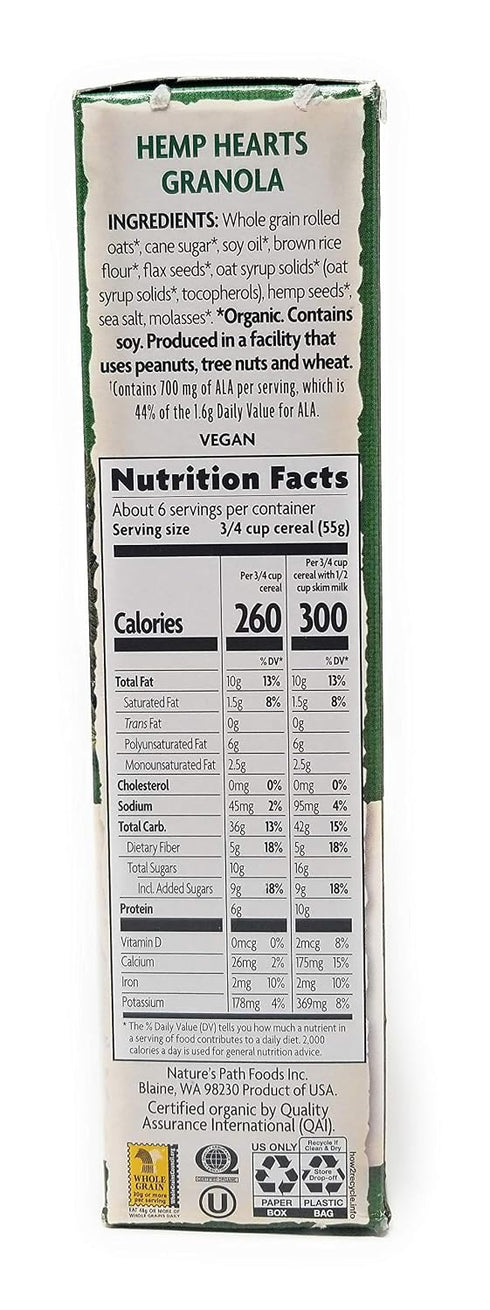 11 oz (Pack 4)4 Nature's Path Organic Hemp Plus Granola