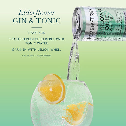 150 ML Pack 3 Fever Tree Elderflower Tonic Water - Premium Quality Mixer - Refreshing Beverage for Cocktails