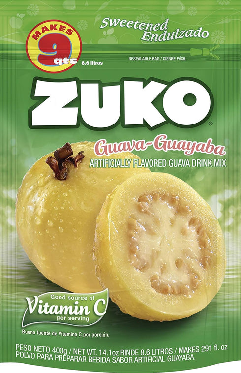 Pack 14.1 (Pack 6) Zuko Guava Instant Powder Drink | Family | No Sugar Needed | Vitamin C | Ounce