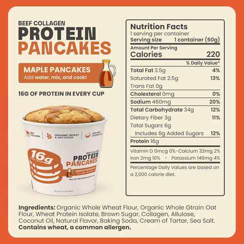 Pack 12 Pack 1416g Beef Cakes Protein Breakfast Variety Instant Protein Pancakes and Oatmeal Cups Protein, Beef