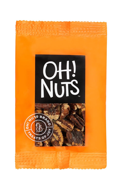 12 Packs (1.5 oz Oh! Nuts Pecans Roasted Salted Individual Nut Snacks for On-the-Go - Convenient Nut Snacks for School